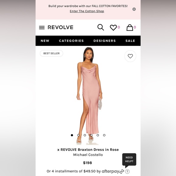 Michael Costello x REVOLVE Satin Cowl Neck Open back gown - Picture 2 of 4